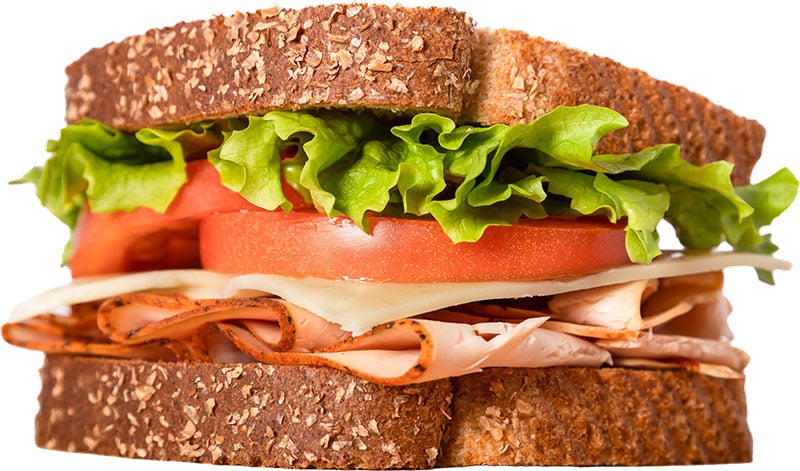 Turkey and lettuce sandwich on Lewis Bake Shop bread
